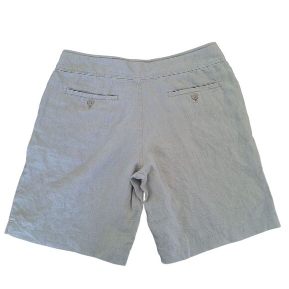 100% Linen Shorts Modest Drawstring Pockets Flax sz 8 JONES & CO. JONES NEW YORK - Picture 6 of 16